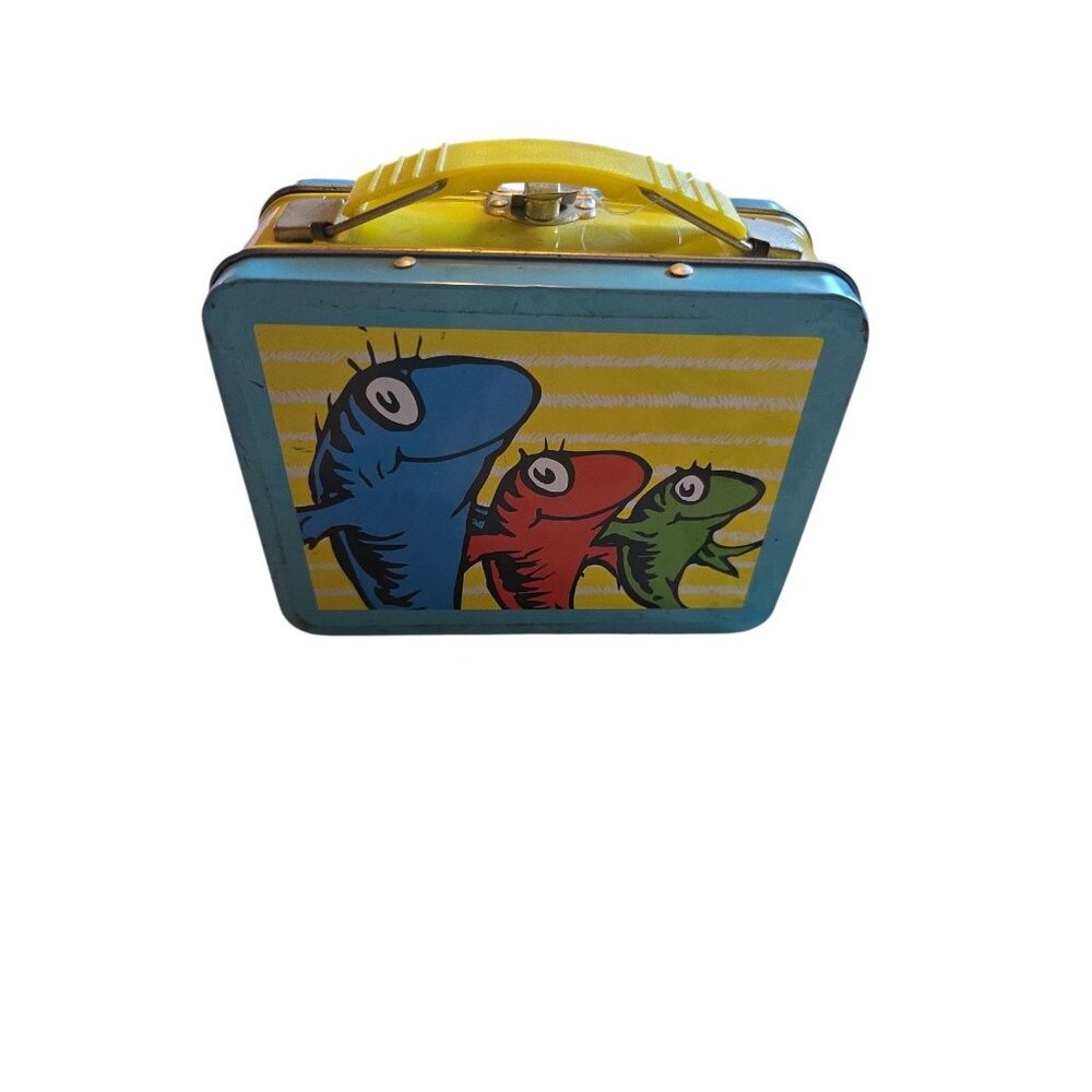 Dr Seuss 2015 Mini Collectors Tin Lunchbox - Red Fish Blue Fish 6” X 5.5” X 4”